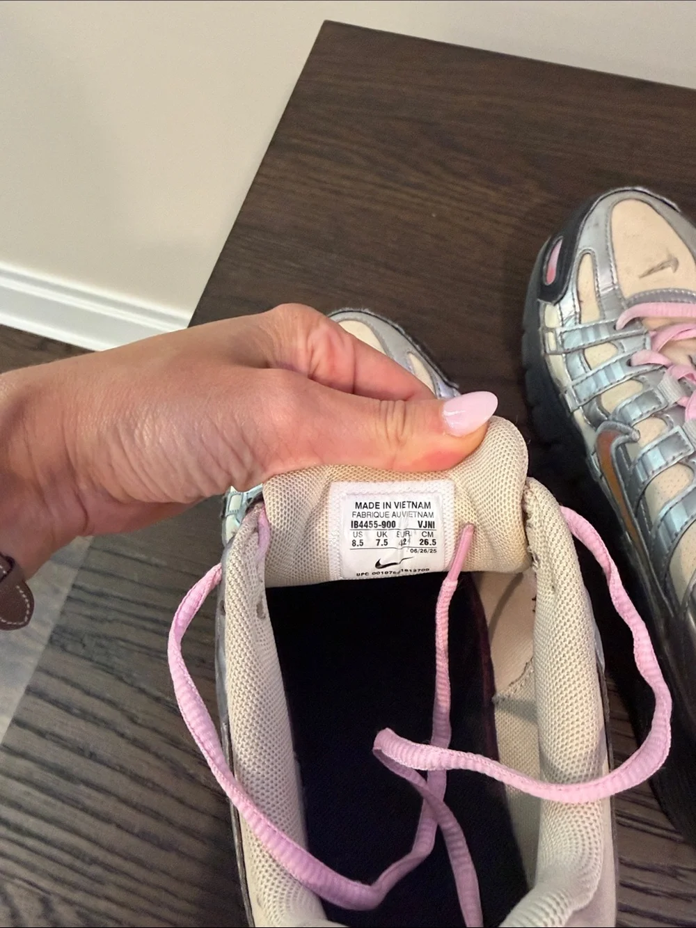 Nike Women’s Pink and Iridescent Silver Athletic Sneakers